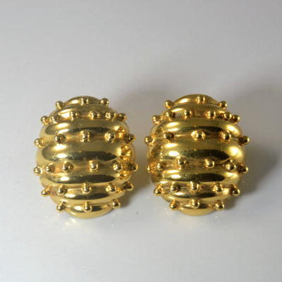 Bead Patterned Omega Stud Earrings |