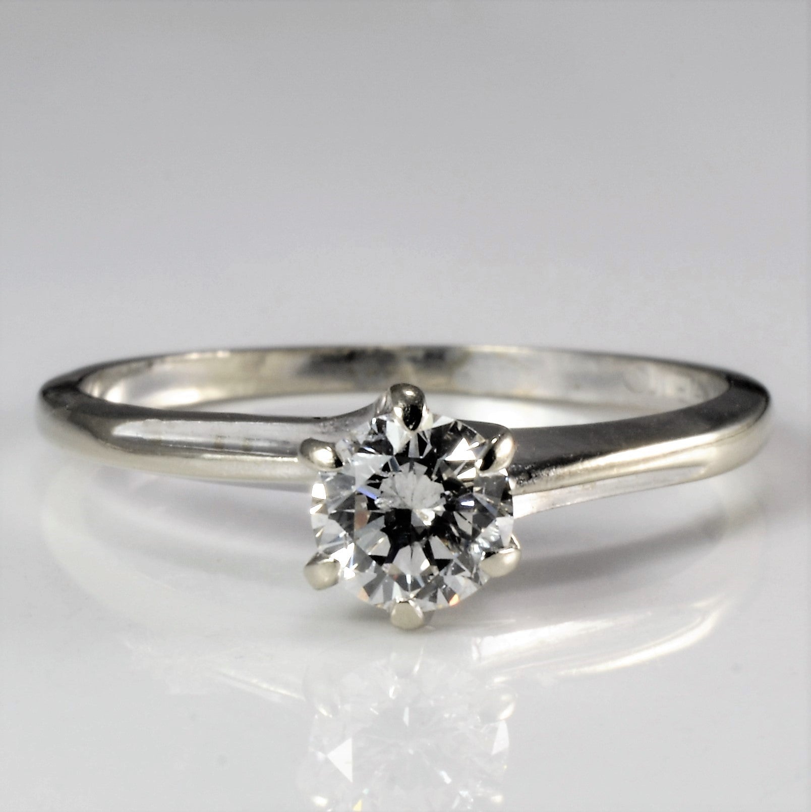 Six Prong Solitaire Diamond Engagement Ring | 0.39 ct, SZ 6.5 |