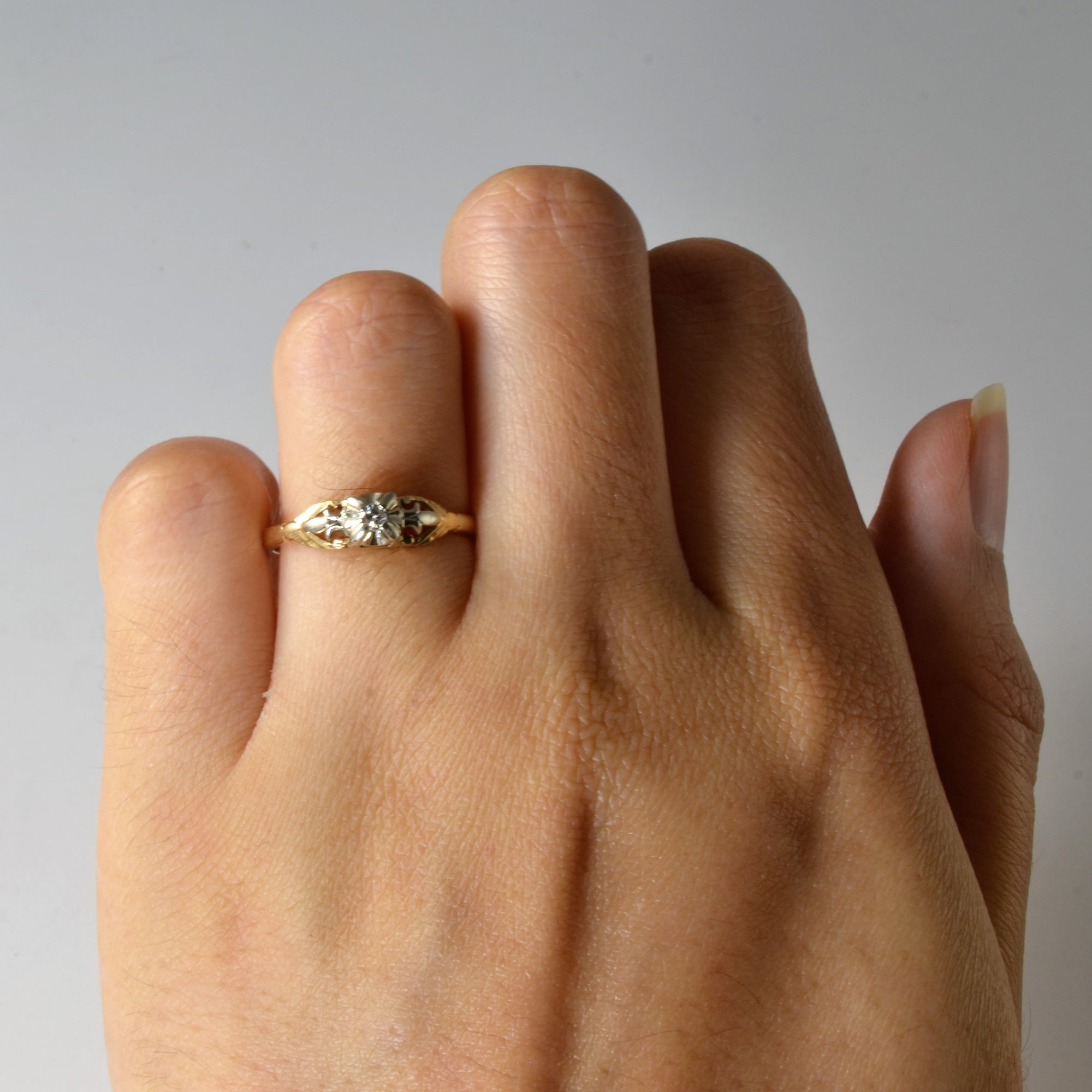 Retro Solitaire Diamond Ring | 0.035ct | SZ 6.25 |