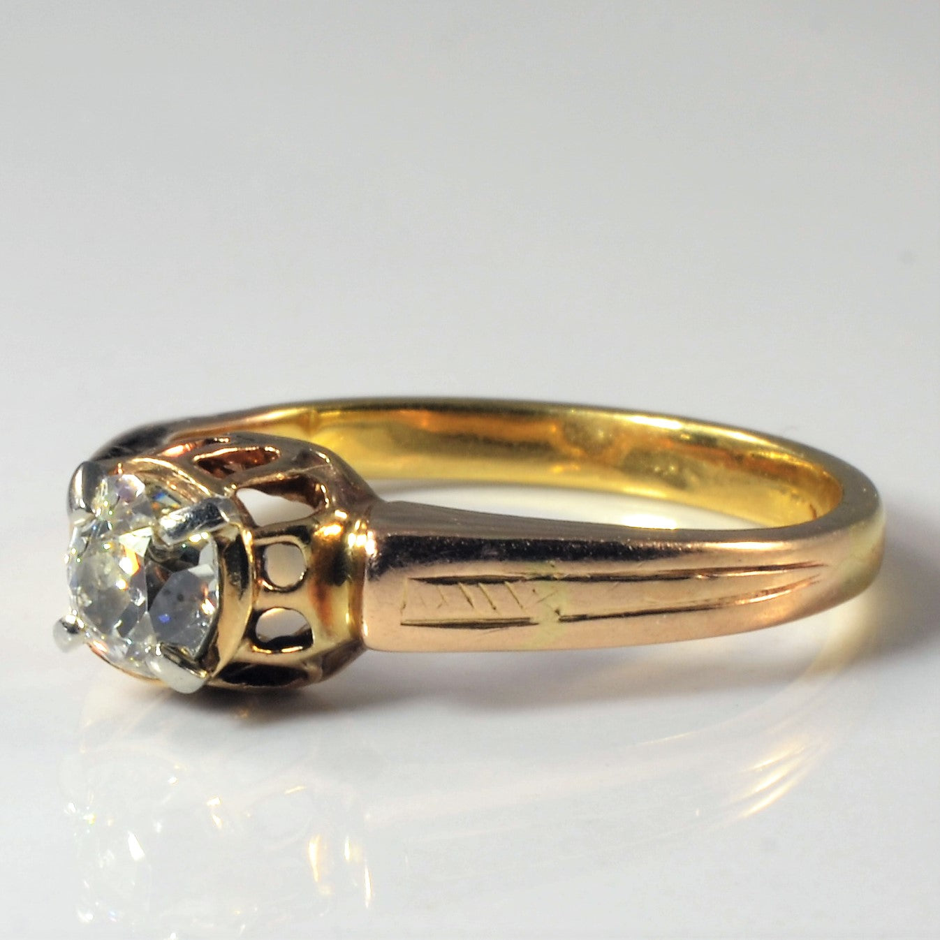 Refabricated Old Mine Diamond Engagement Ring | 0.52ct | SZ 7 |
