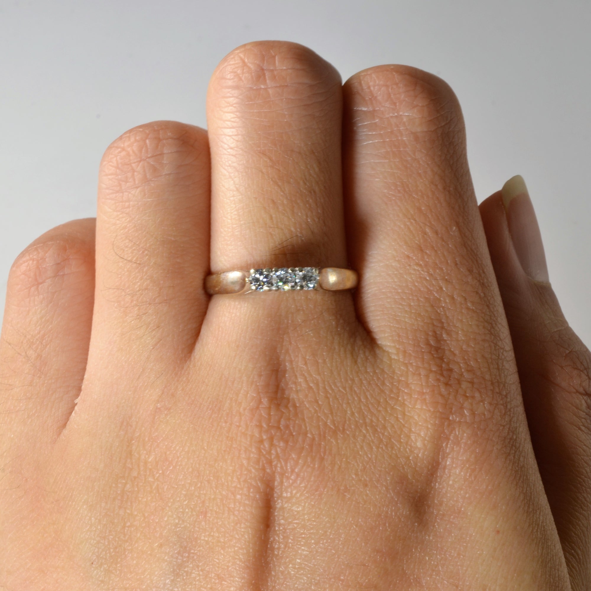 Three Stone Diamond Ring | 0.21ctw | SZ 7.25 |