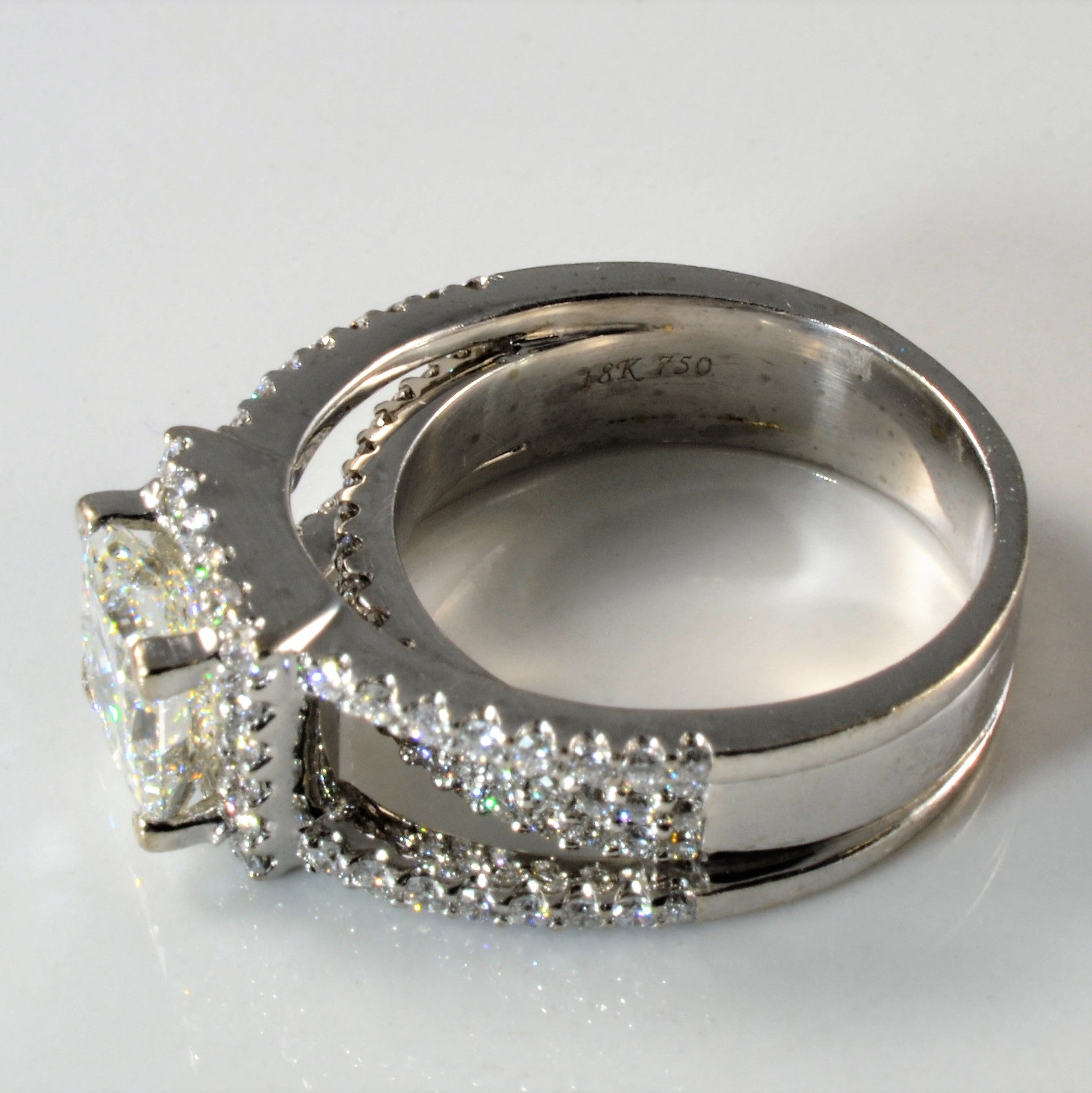 Princess Diamond Halo Engagement Ring | 3.41ctw | SZ 7 |