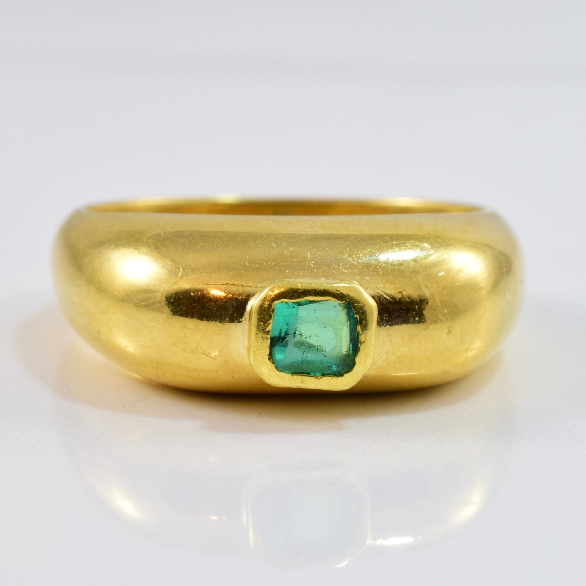 Bezel Set Emerald Ring | SZ 6.5 |