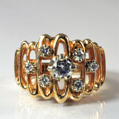 Open Work Diamond Cocktail Ring | 0.38ctw | SZ 5.5 |