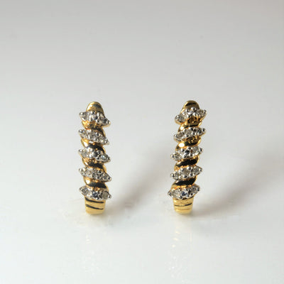 Diamond Drop Stud Earrings | 0.24ctw |