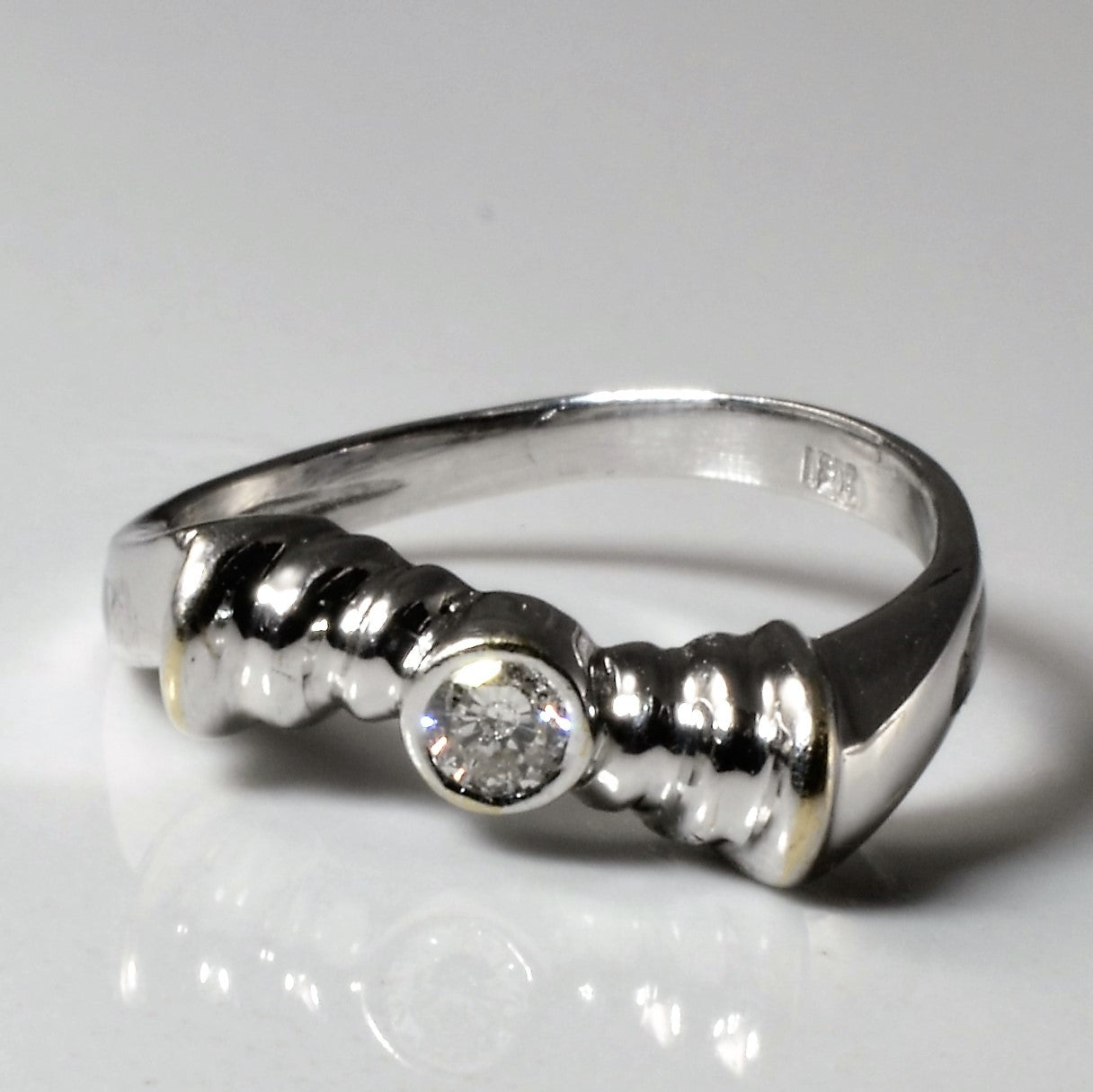 Bezel Set Diamond Wave Ring | 0.12ct | SZ 4.5 |