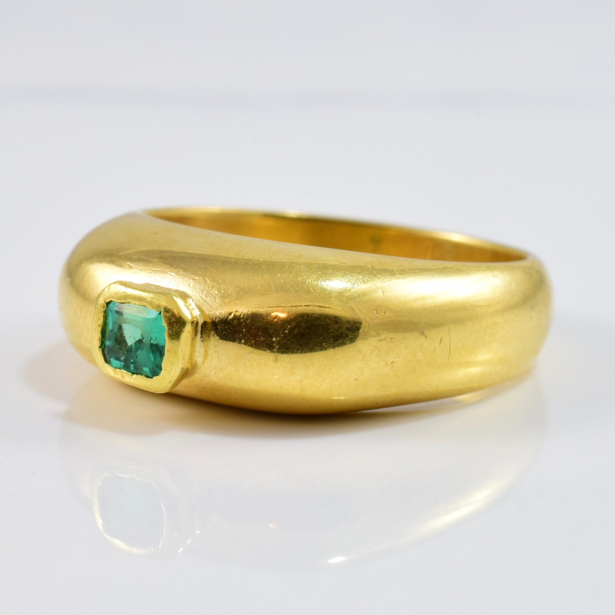 Bezel Set Emerald Ring | SZ 6.5 |