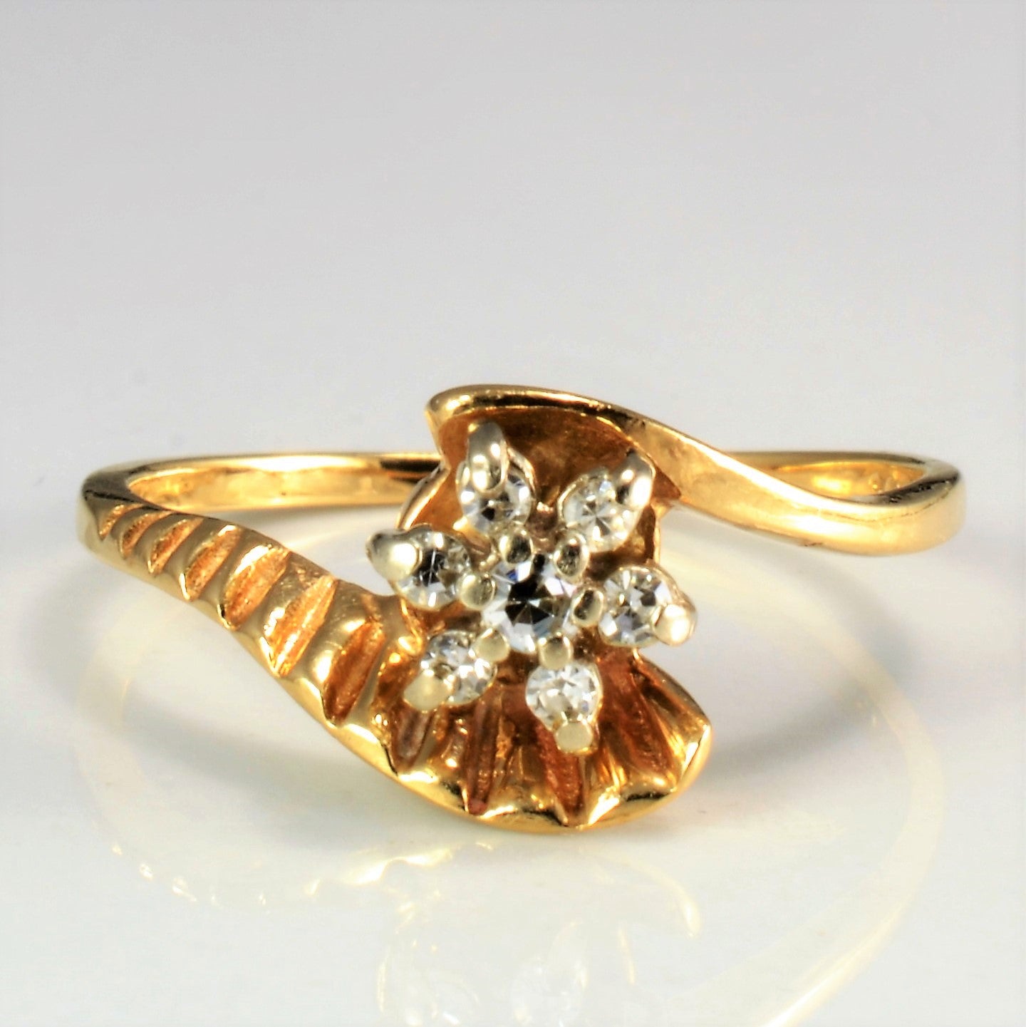 Bypass Cluster Diamond Flower Ring | 0.08 ctw, SZ 5.75 |