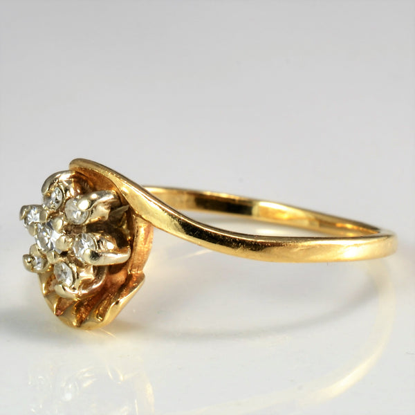 Bypass Cluster Diamond Flower Ring | 0.08 ctw, SZ 5.75 |