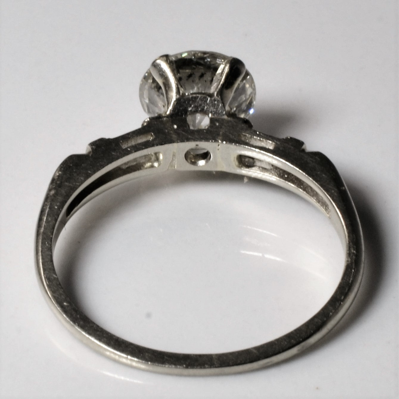 Early 1940s Three Stone Diamond Engagement Ring | 1.31ctw | SZ 5.5 |