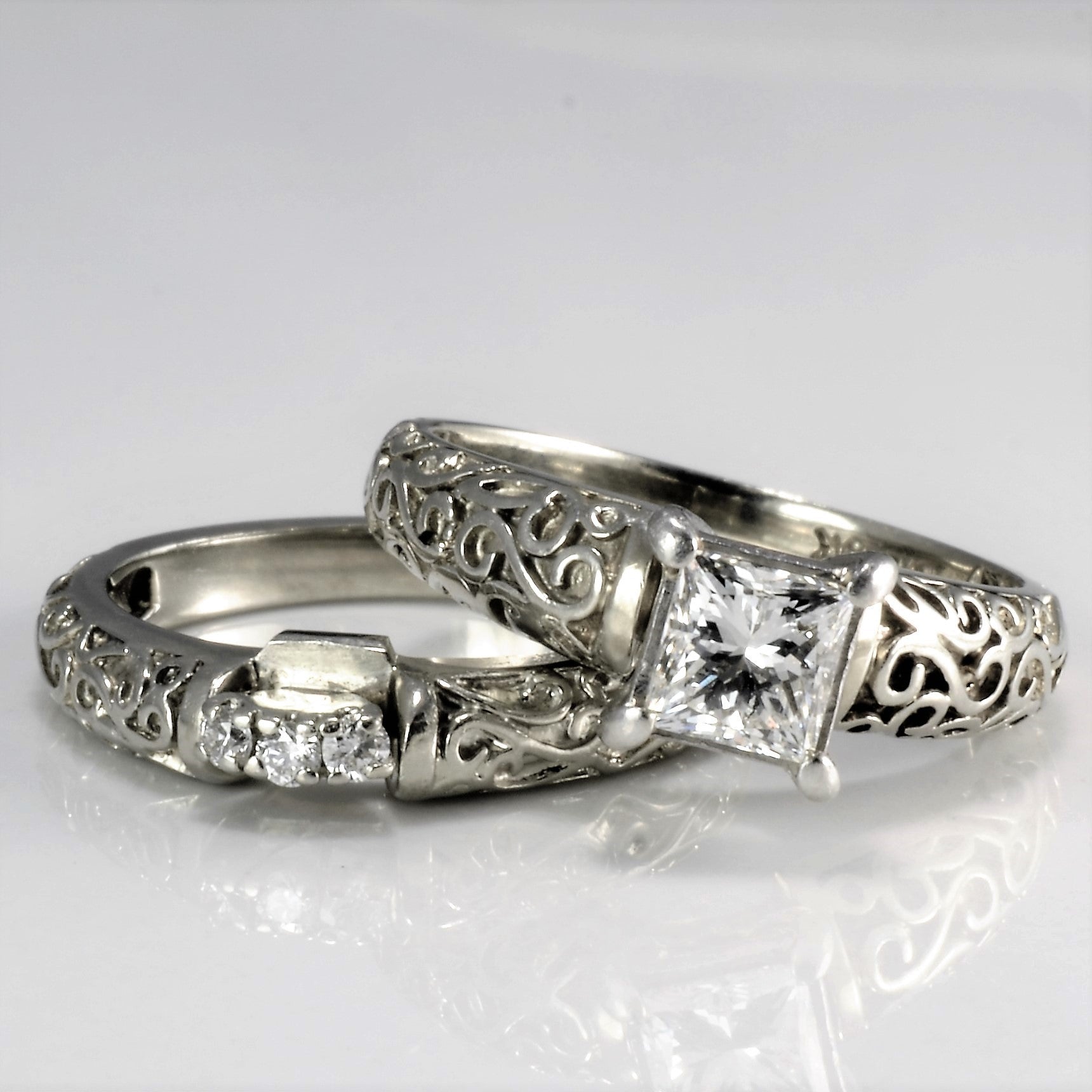 Spence Diamonds' Filigree Diamond Engagement Ring Set | 0.58ctw | SZ 5.75 |