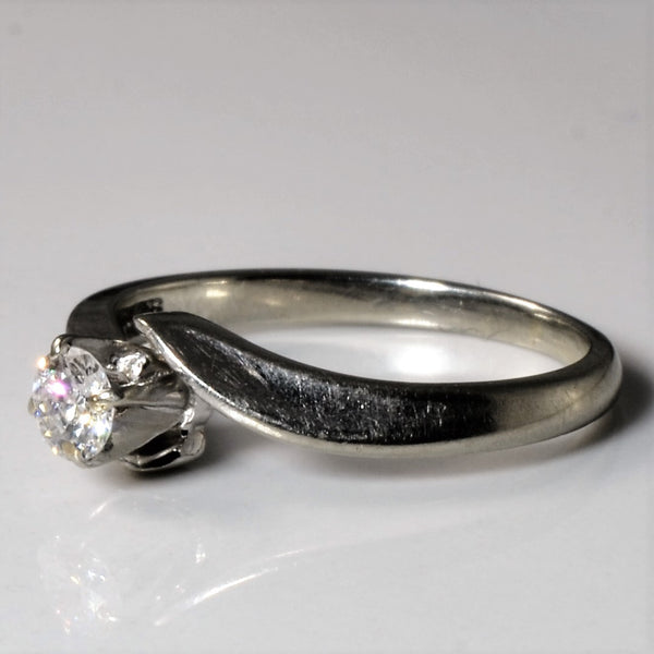Bypass Solitaire Diamond Ring | 0.20ct | SZ 5.75 |