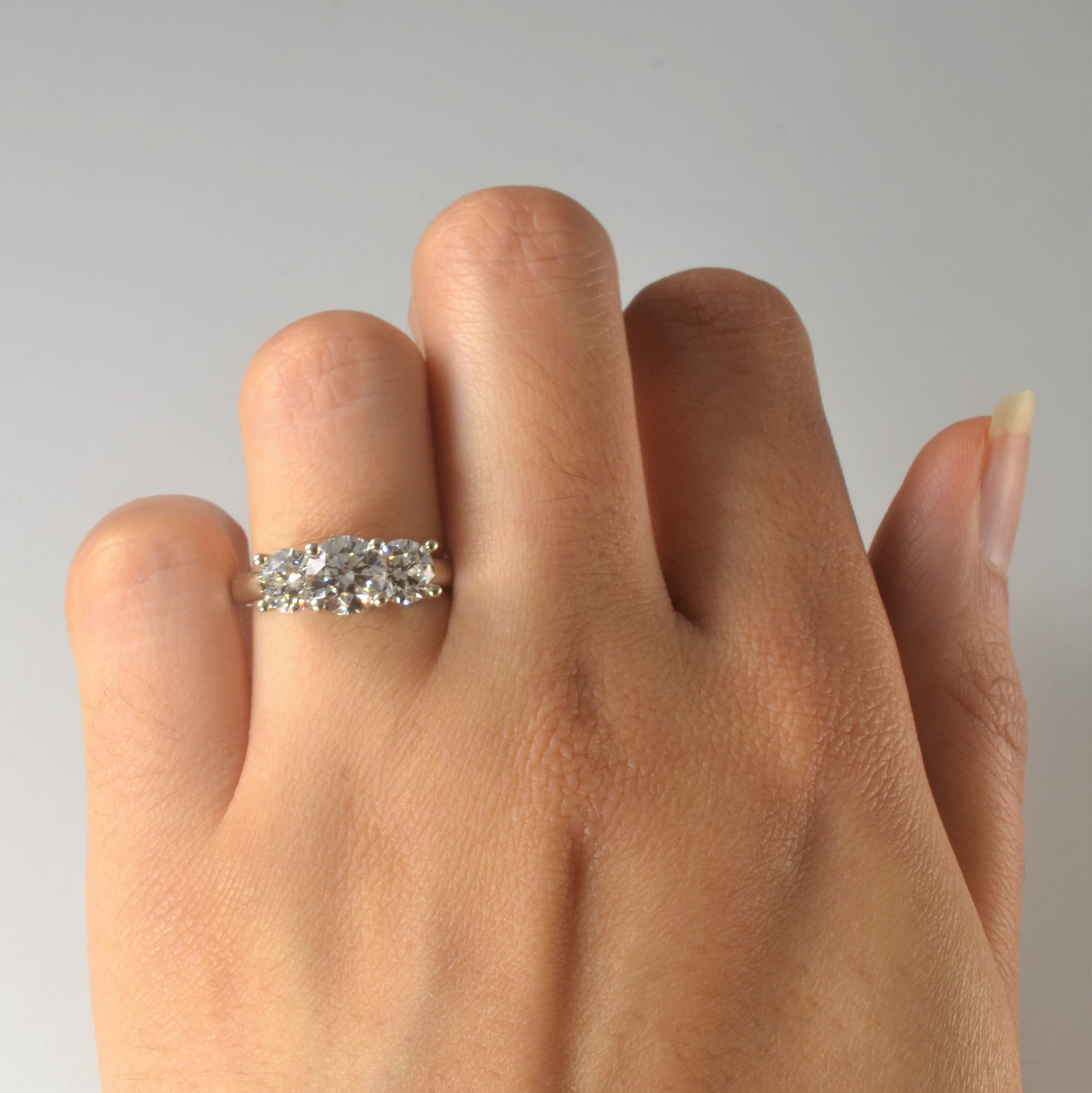 Three Stone Diamond Engagement Ring | 2.02ctw | SZ 6 |