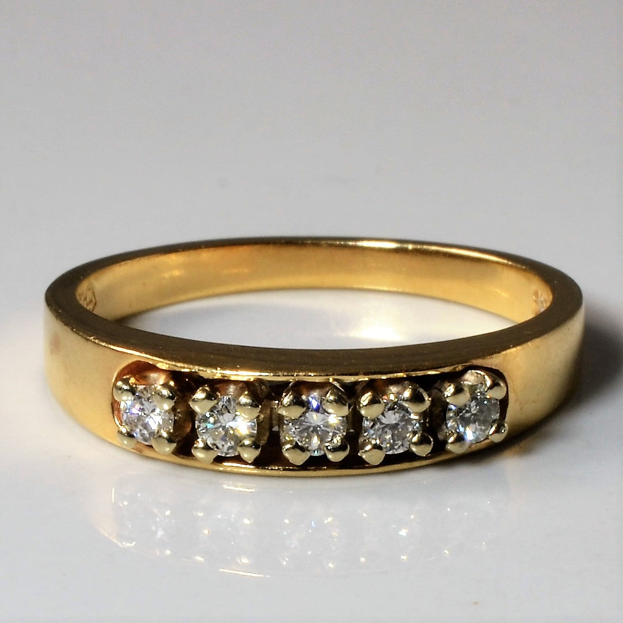 Bague cinq diamants | 0,15 ct au total | Taille 6 | 