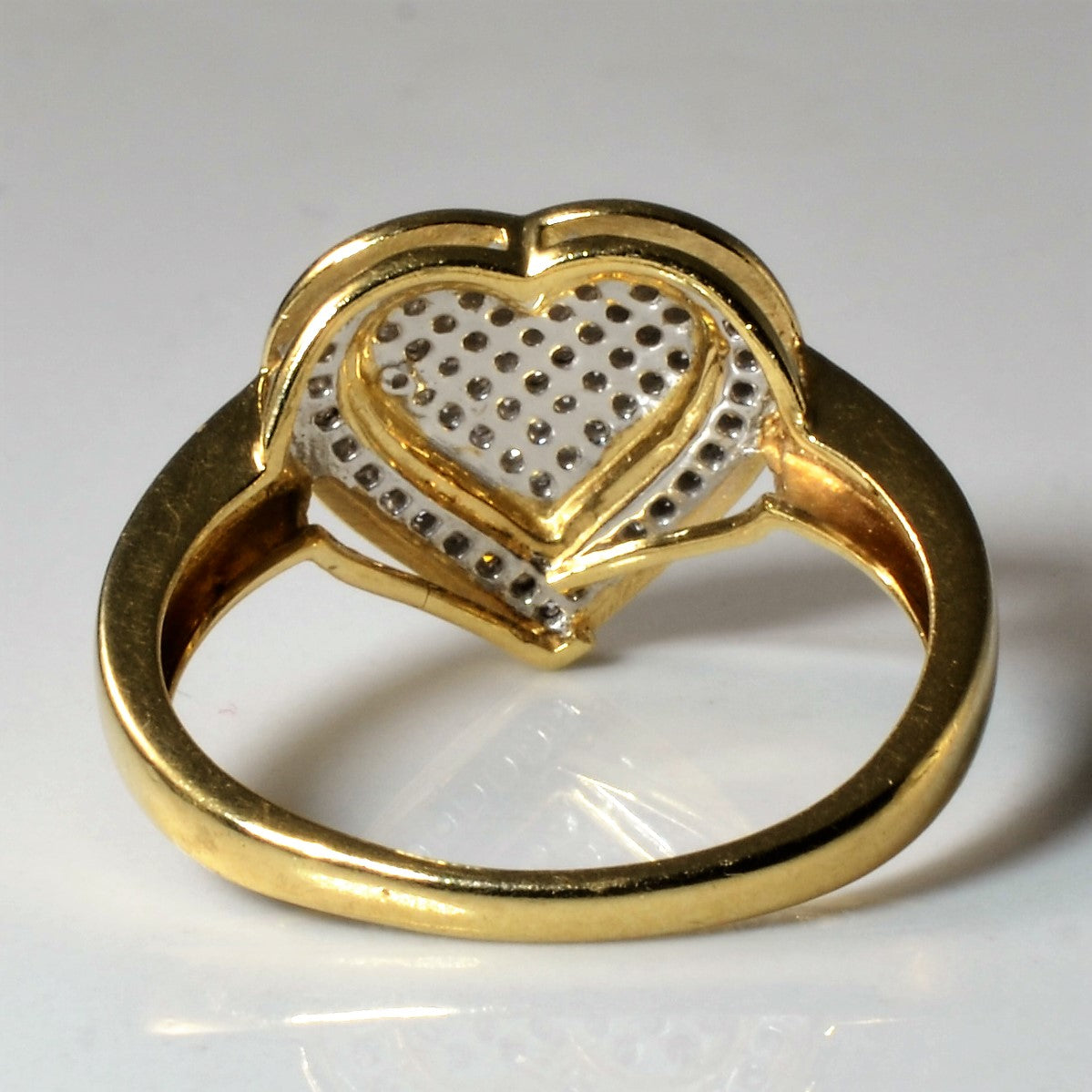 Pave Diamond Heart Ring | 0.07ctw | SZ 6.75 |