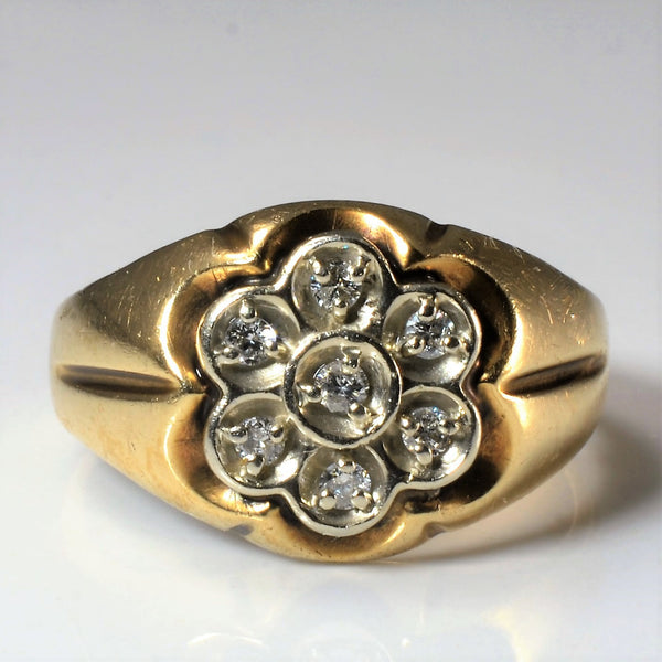 Diamond Inset Flower Ring | 0.09ctw | SZ 8.75 |