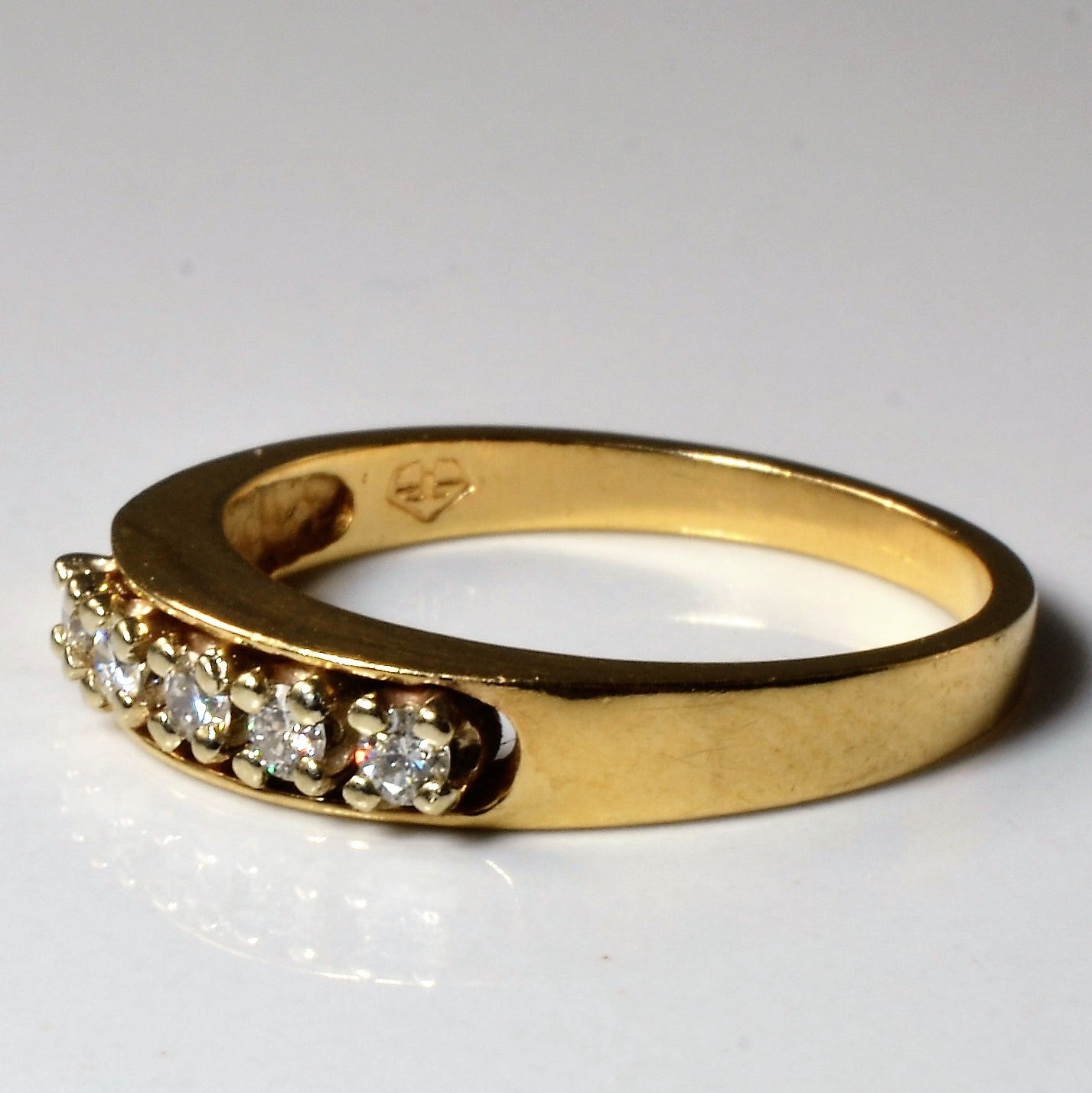 Bague cinq diamants | 0,15 ct au total | Taille 6 | 