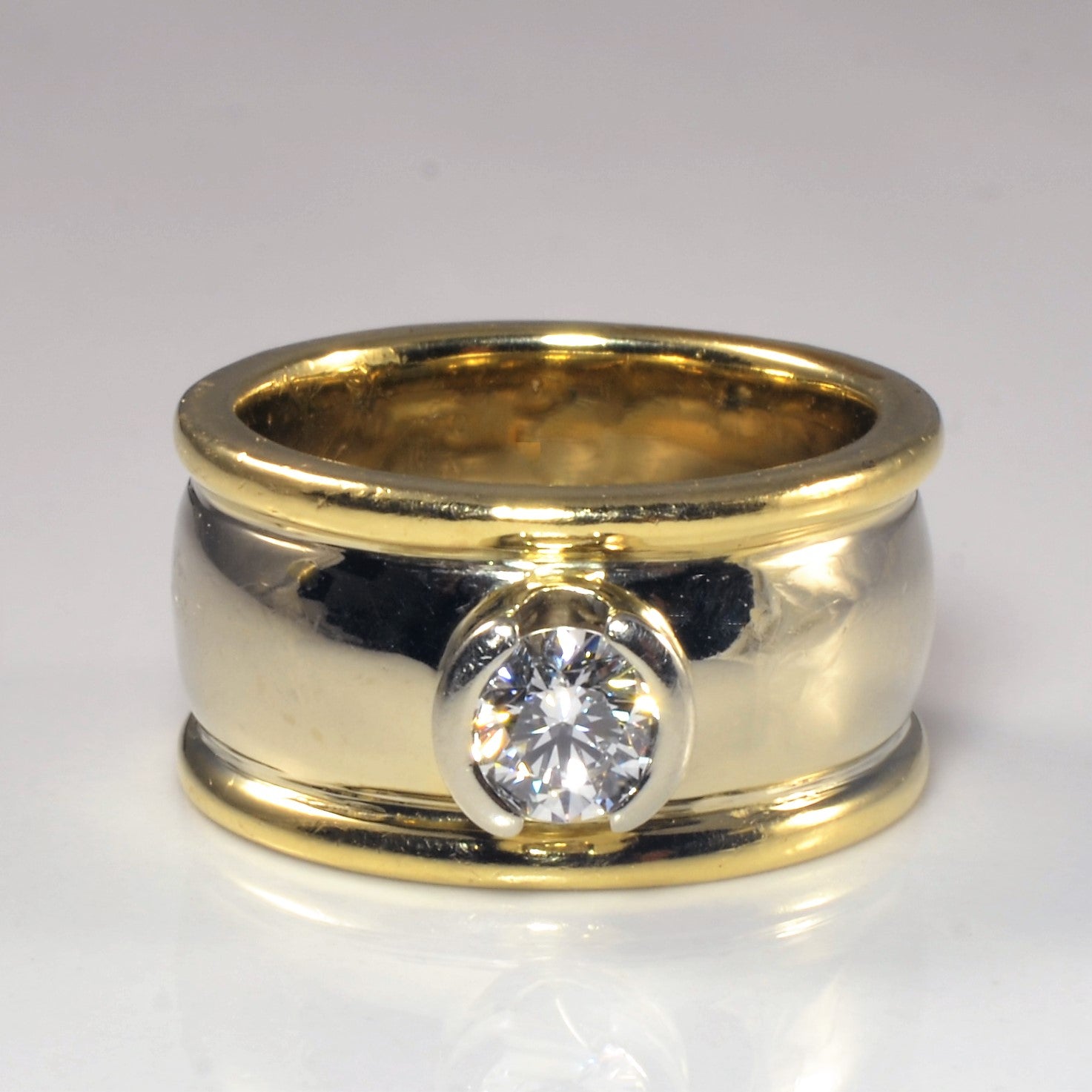 Semi Bezel Set Two Tone Diamond Ring | 0.51ct | SZ 6.75 |