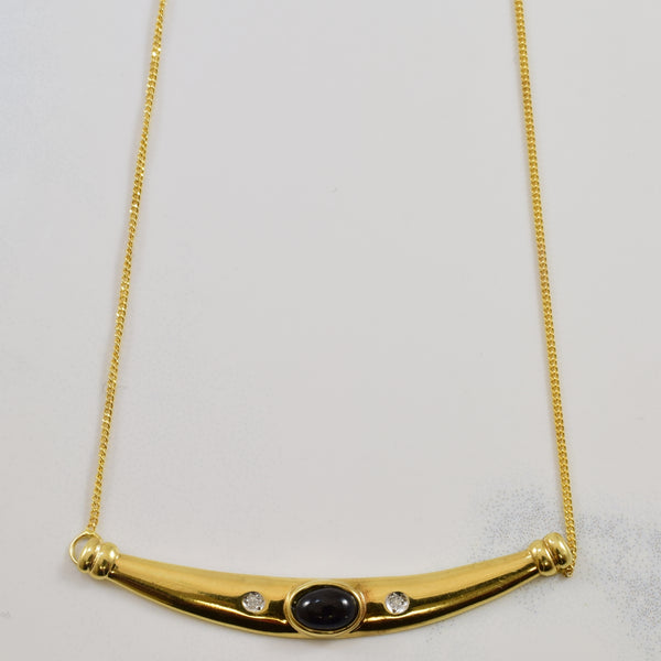 Sapphire & Diamond Bar Necklace | 0.70ctw, 0.01ctw | 18
