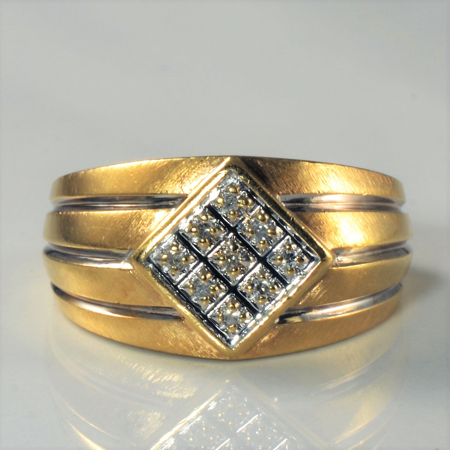 Textured Diamond Grid Ring | 0.05ctw | SZ 10.5 |