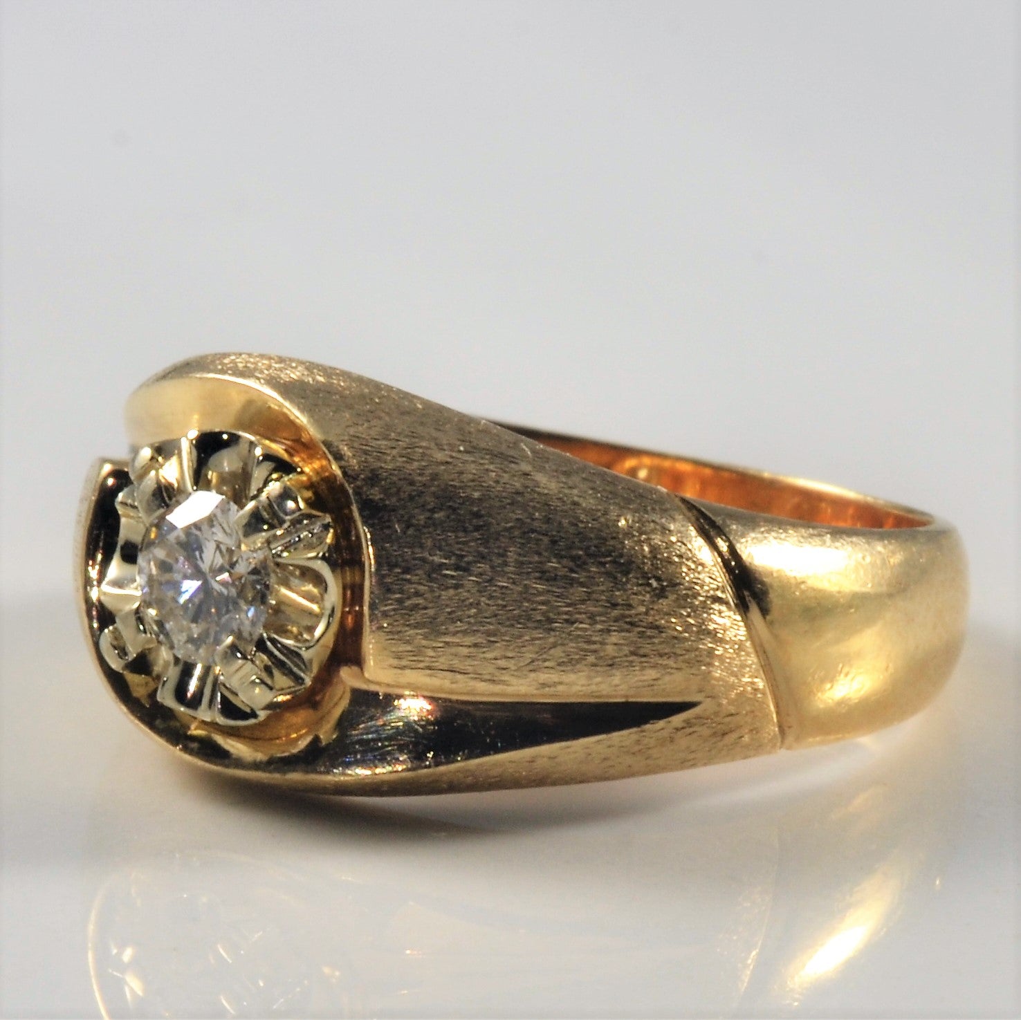 Illusion Solitaire Diamond Gold Ring | 0.30ct | SZ 8.25 |