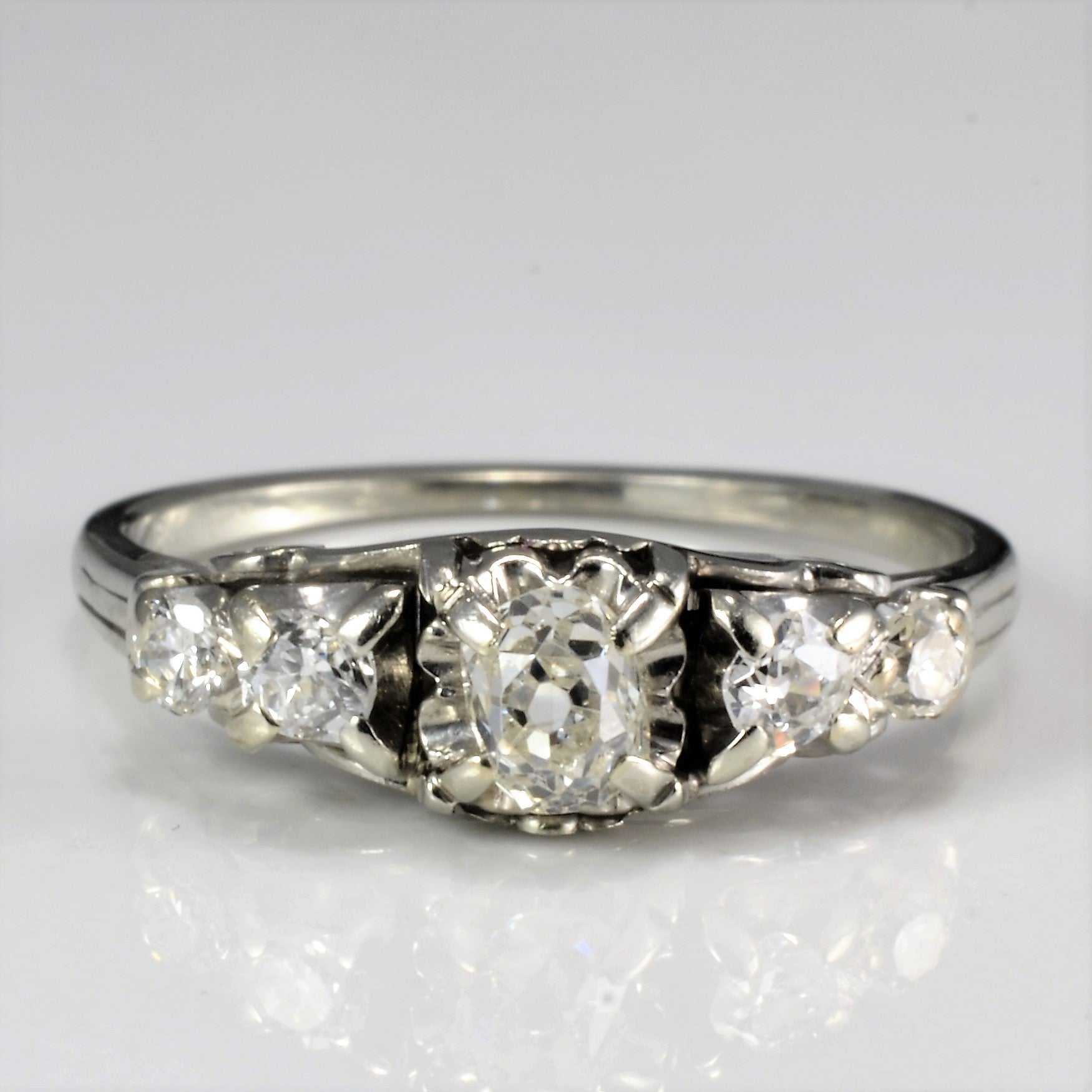 Vintage Five Stone Diamond Engagement Ring | 0.54 ctw, SZ 7 |