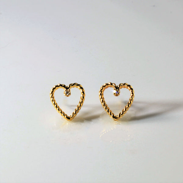 Diamond Heart Earrings | 0.03ctw |