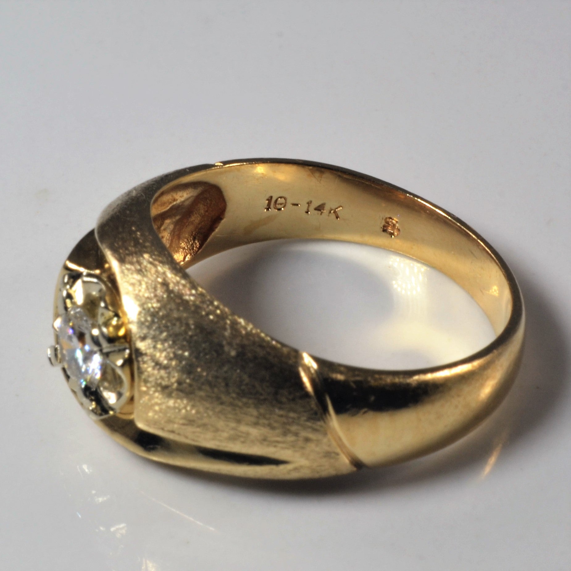Illusion Solitaire Diamond Gold Ring | 0.30ct | SZ 8.25 |