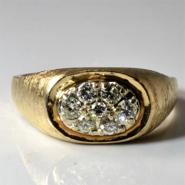 Brushed Cluster Diamond Dome Ring | 0.61ctw | SZ 13 |