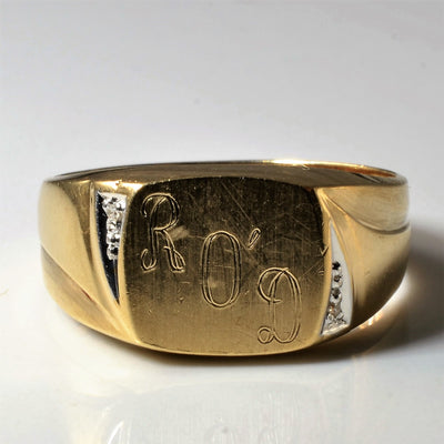 Diamond Signet Ring | 0.01ctw | SZ 10 |