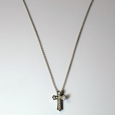 Channel Set Diamond Cross Necklace | 0.17ctw | 20