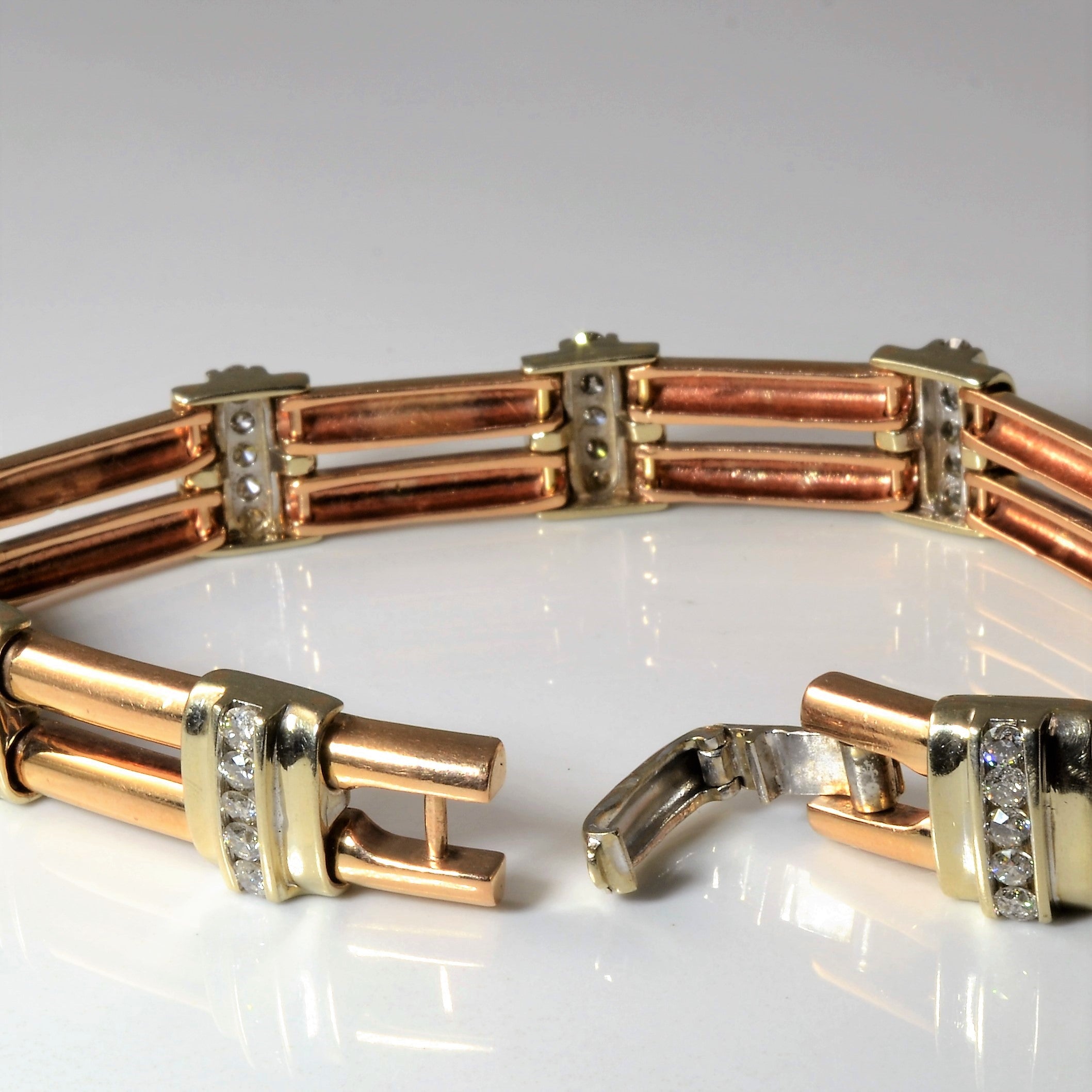 Two Tone Channel Set Diamond Bracelet | 2.48ctw | 8" |