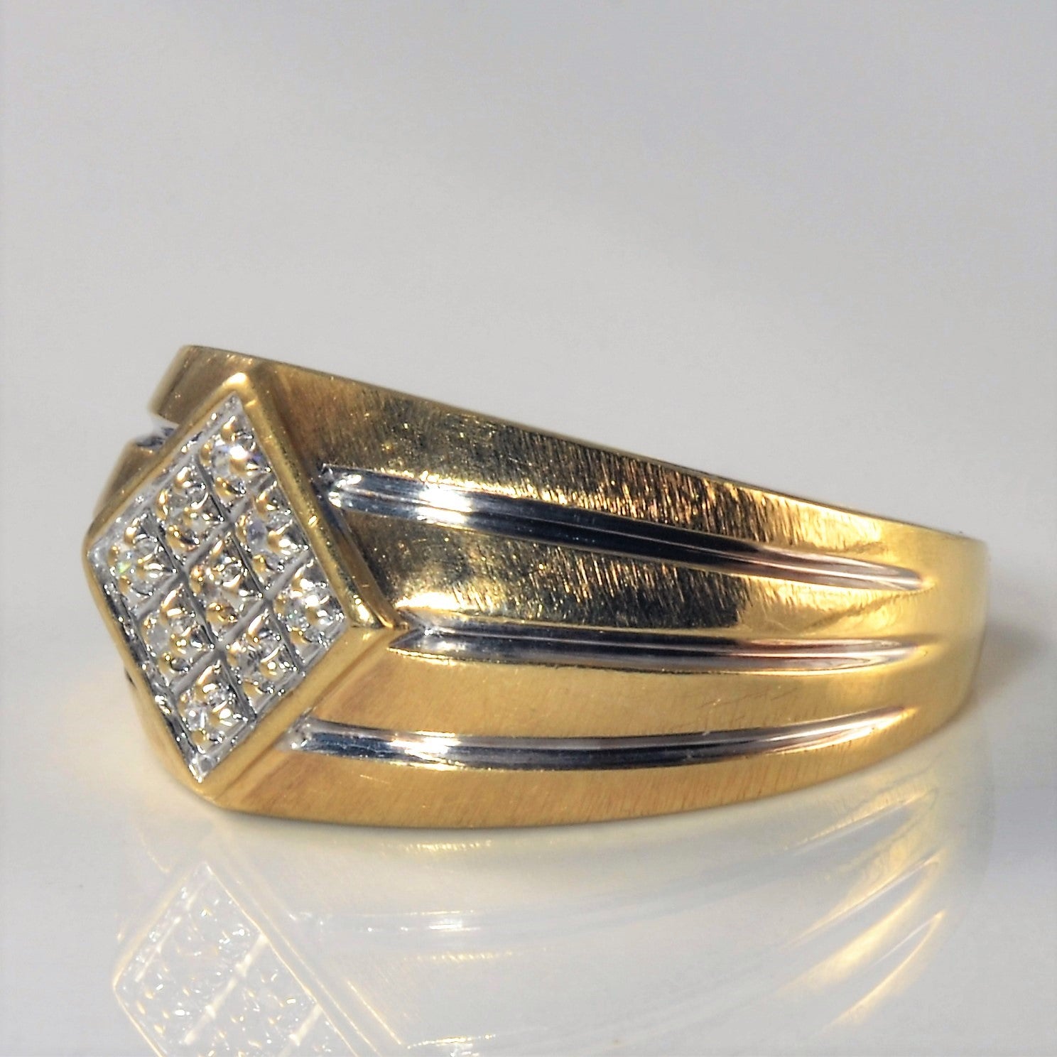 Textured Diamond Grid Ring | 0.05ctw | SZ 10.5 |