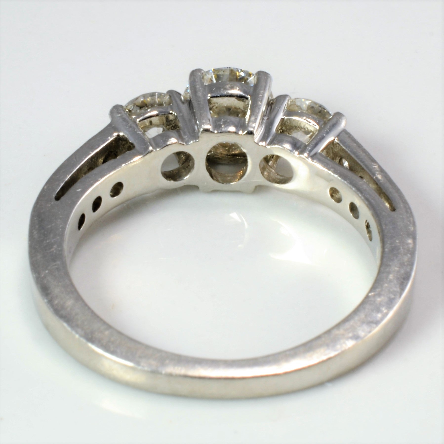 Platinum Three Stone GIA Diamond Engagement Ring | 1.40 ctw, SZ 6.25 | SI1, G |