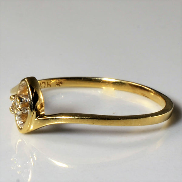 Marquise Shaped Diamond Bypass Ring | 0.02ct | SZ 6.25 |