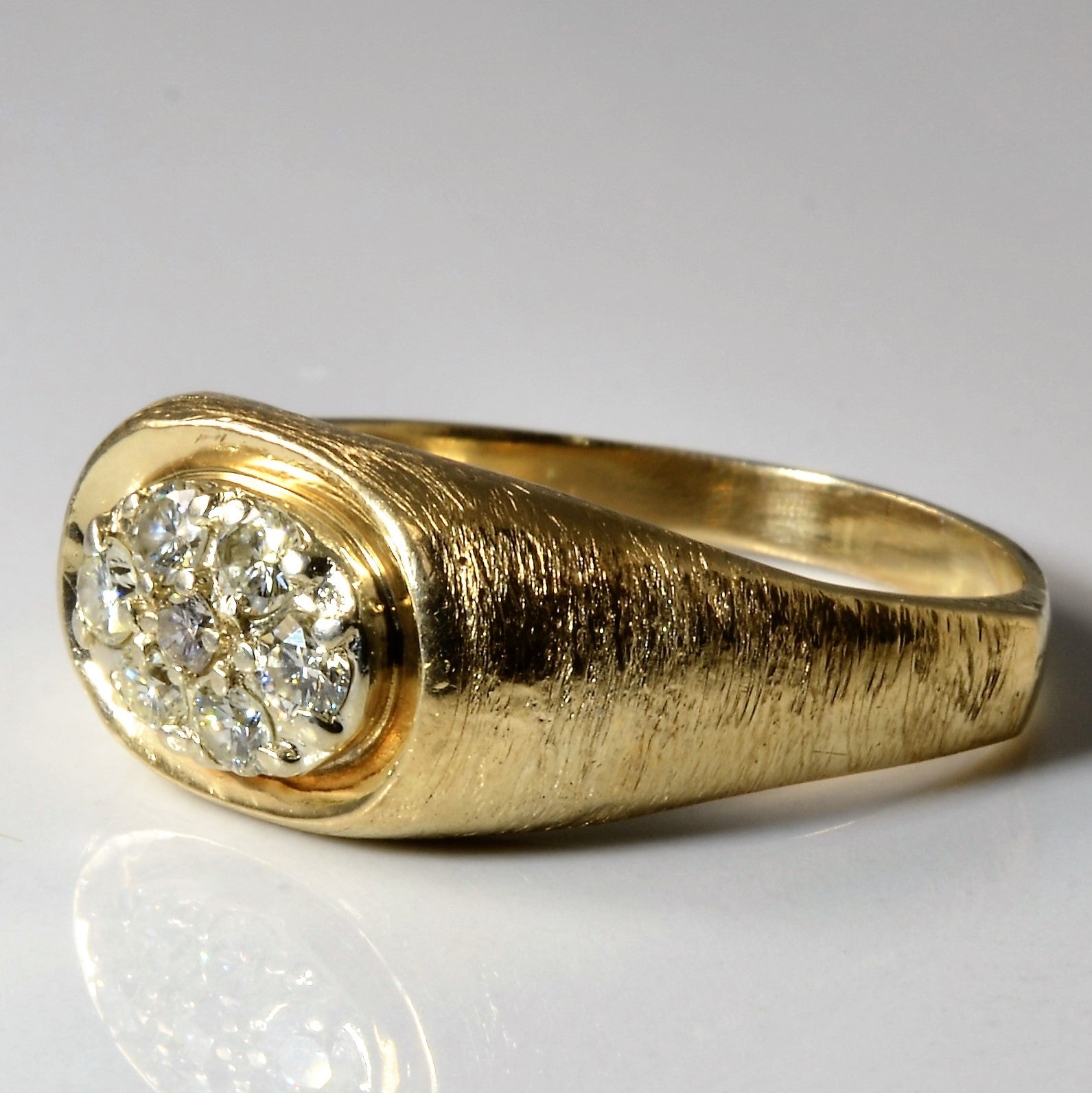 Brushed Cluster Diamond Dome Ring | 0.61ctw | SZ 13 |