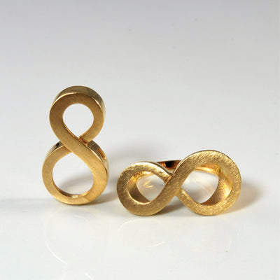 Yellow Gold Infinity Ring & Pendant Set | SZ 7.25|