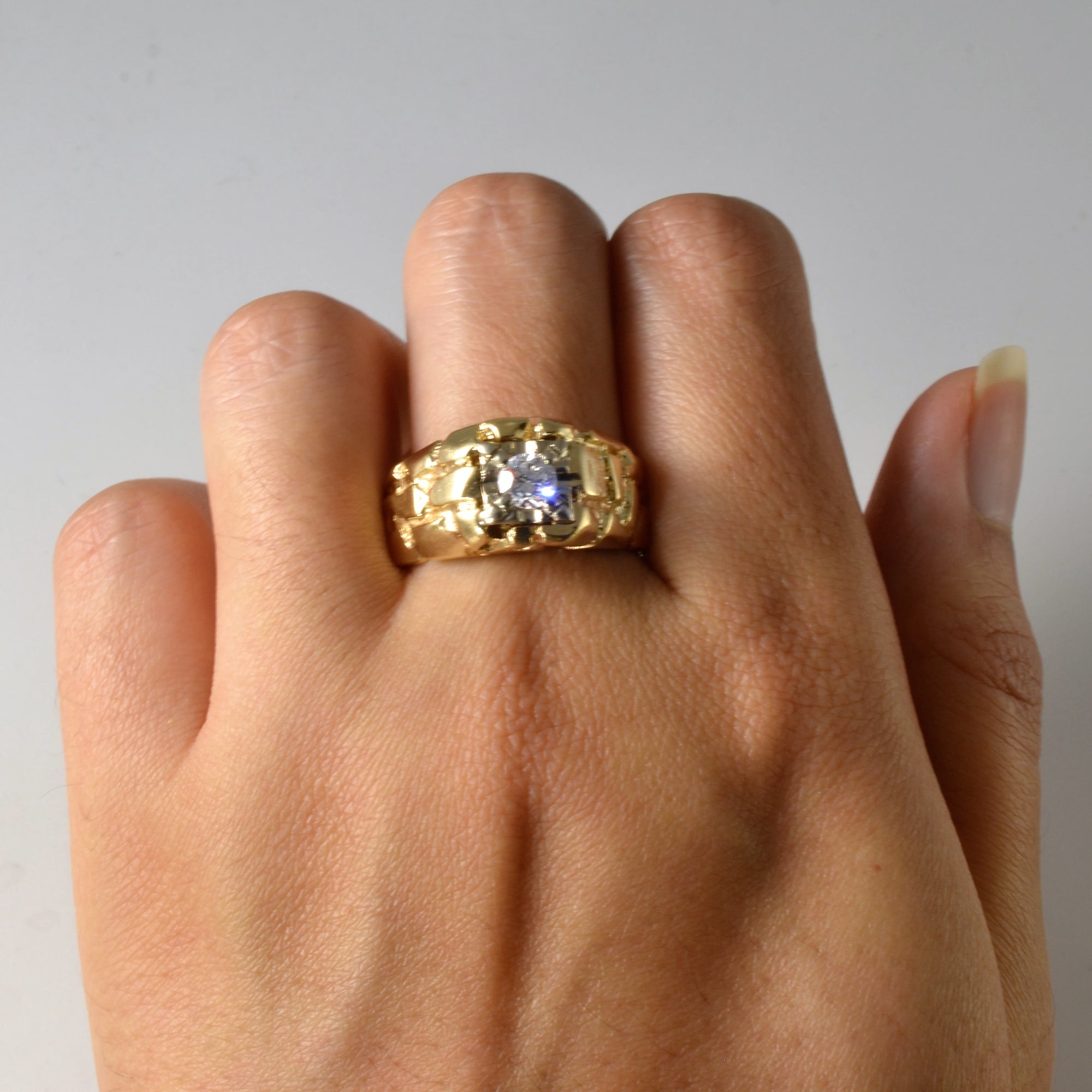 Nugget Textured Diamond Ring | 0.40ct | SZ 10.25 |