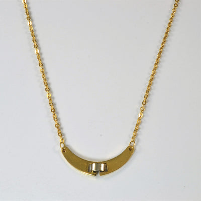 Yellow Gold Bar Necklace | 15