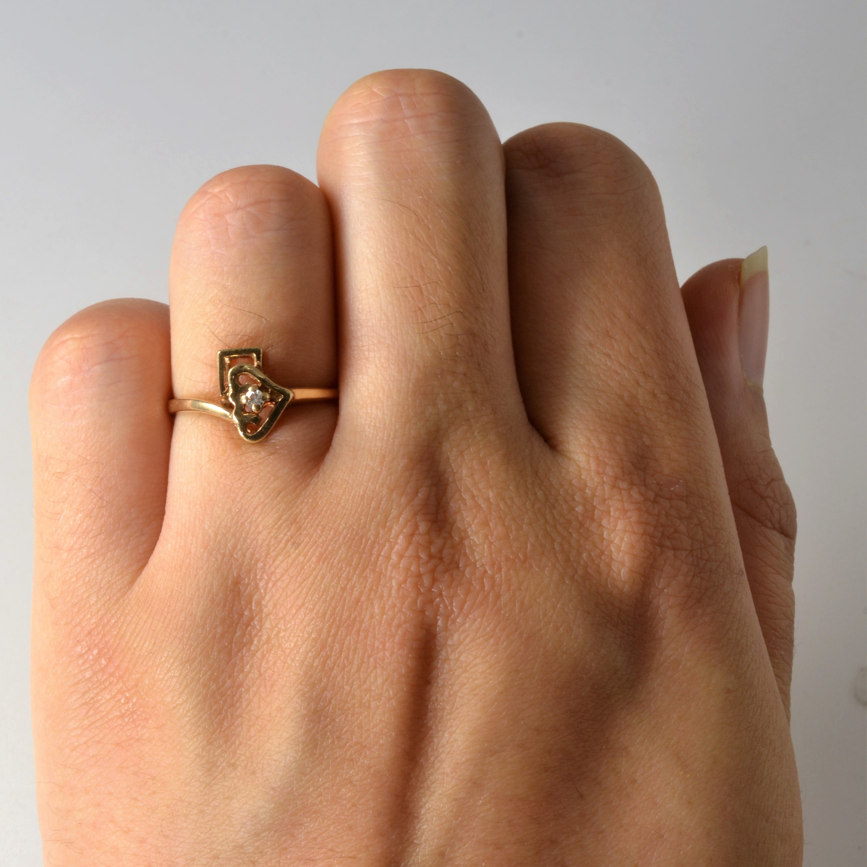 Abstract Diamond Heart Ring | 0.03ct | SZ 5.25 |
