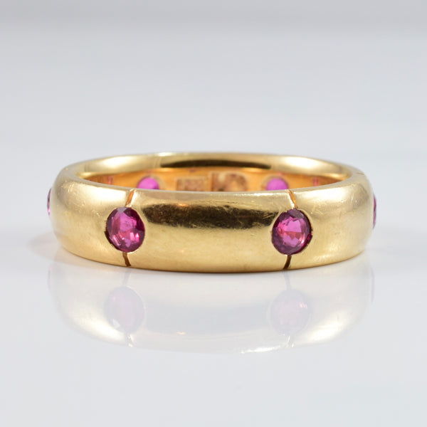 'Chanel' Vintage Gypsy Set Ruby Ring | SZ 6.75 |