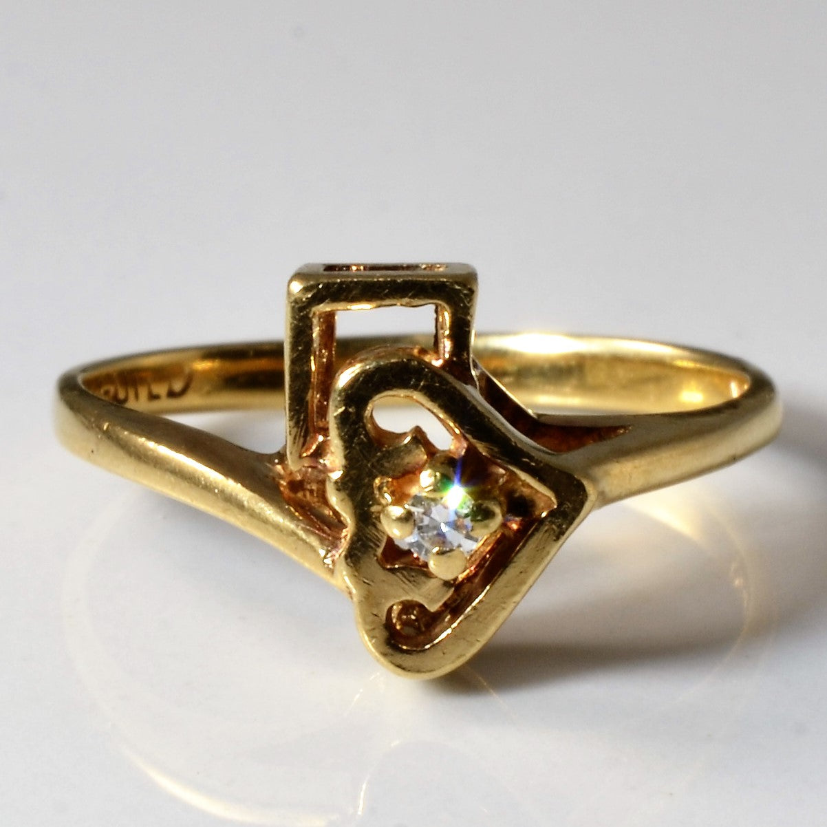 Abstract Diamond Heart Ring | 0.03ct | SZ 5.25 |