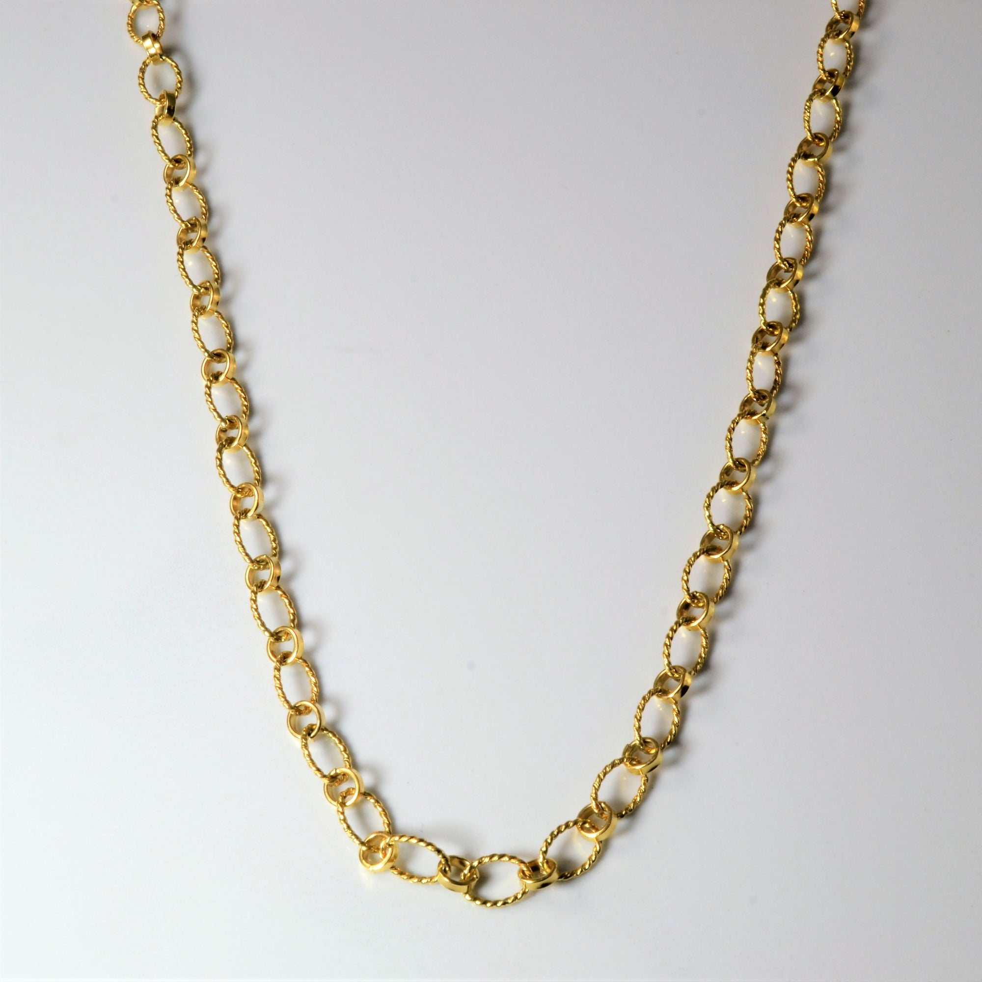 18k Yellow Gold Nautical Wire Modified Cable Chain | 32