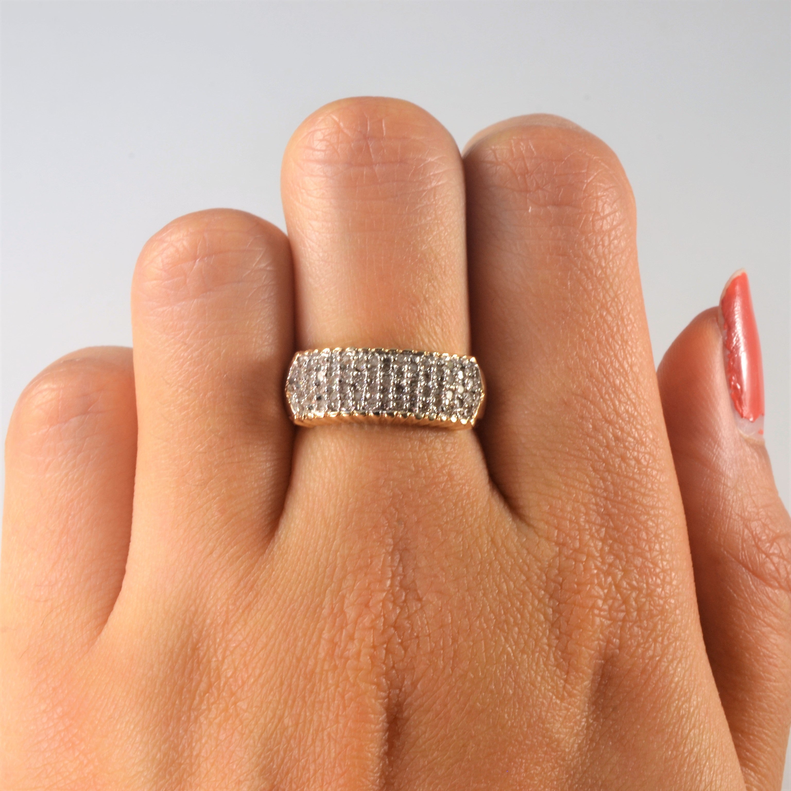 Quad Row Diamond Band | 0.55ctw | SZ 6.25 |