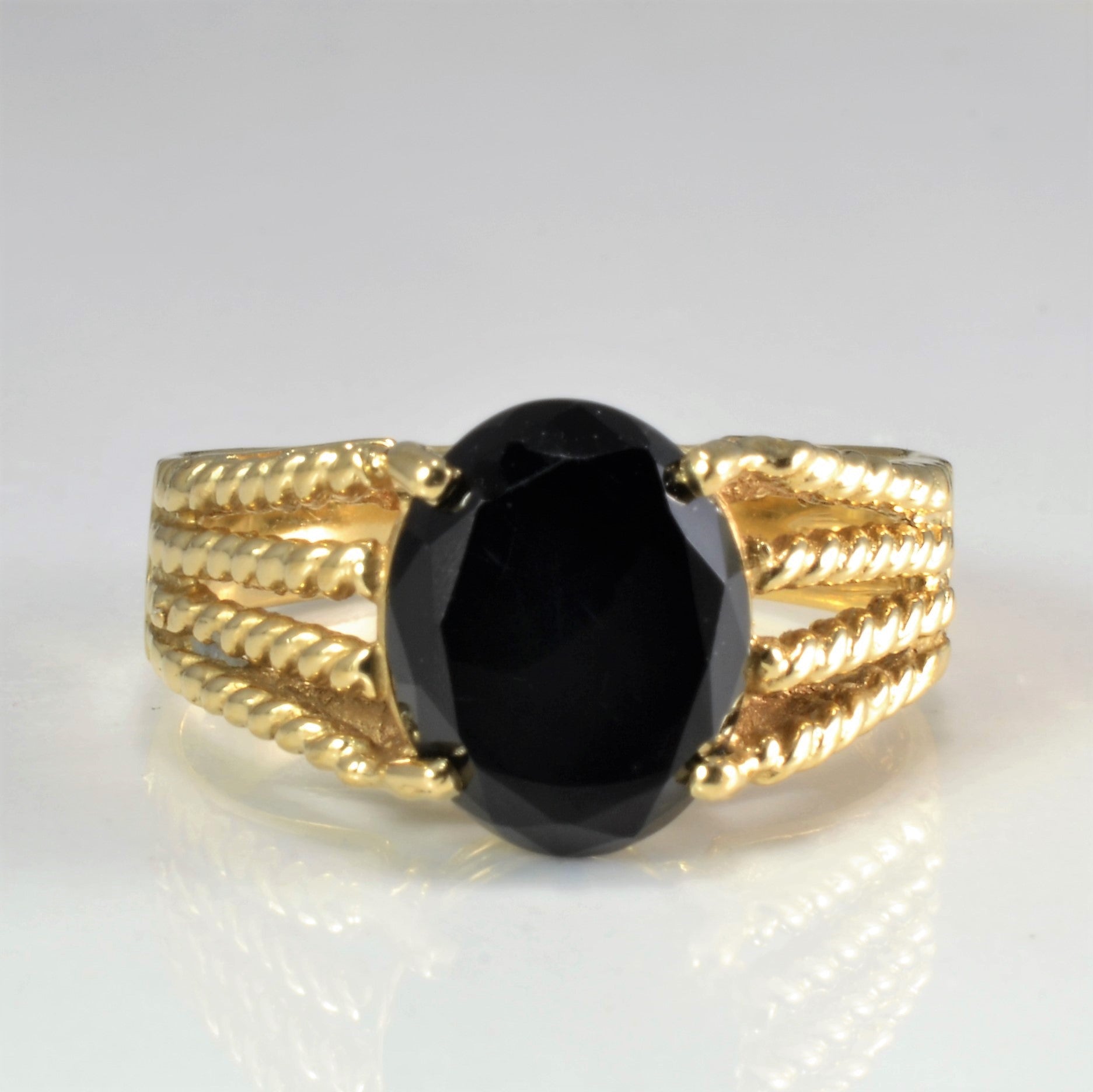 Prong Set Solitaire Onyx Ring | SZ 6.25 |