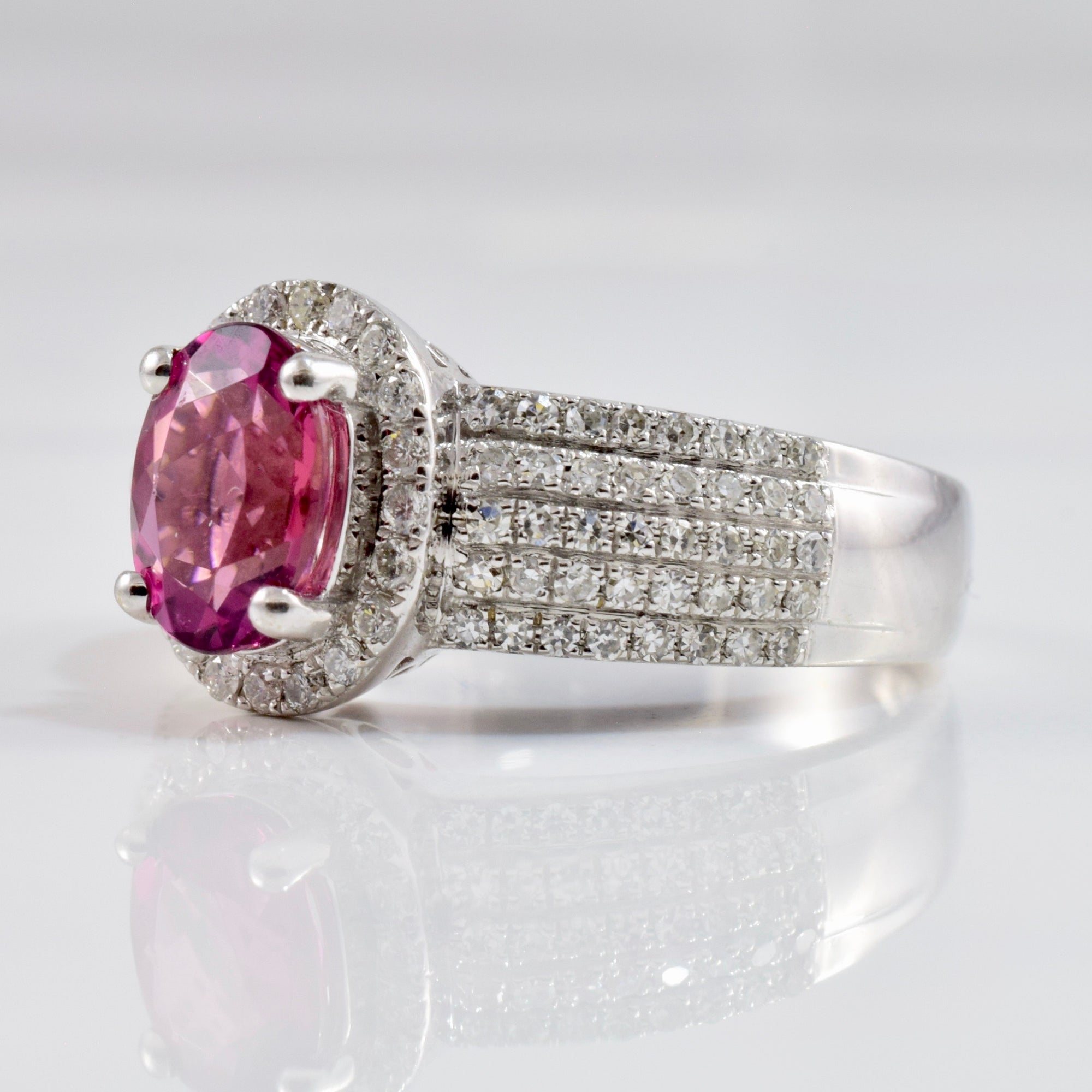 Purple Tourmaline & Diamond Ring | 0.30 ctw SZ 7.25 |