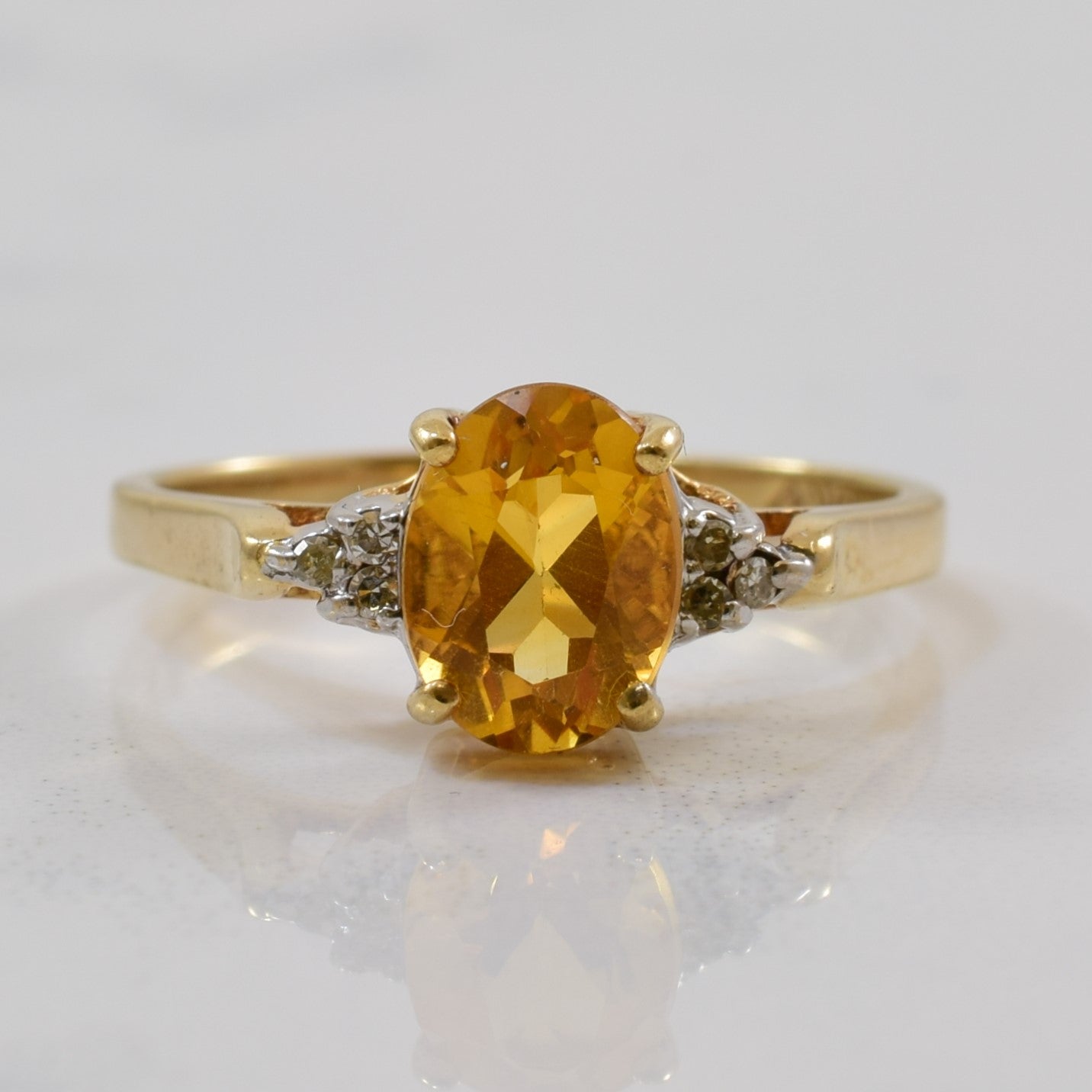 Citrine & Diamond Ring | 1.25ct, 0.03ctw | SZ 6.75 |