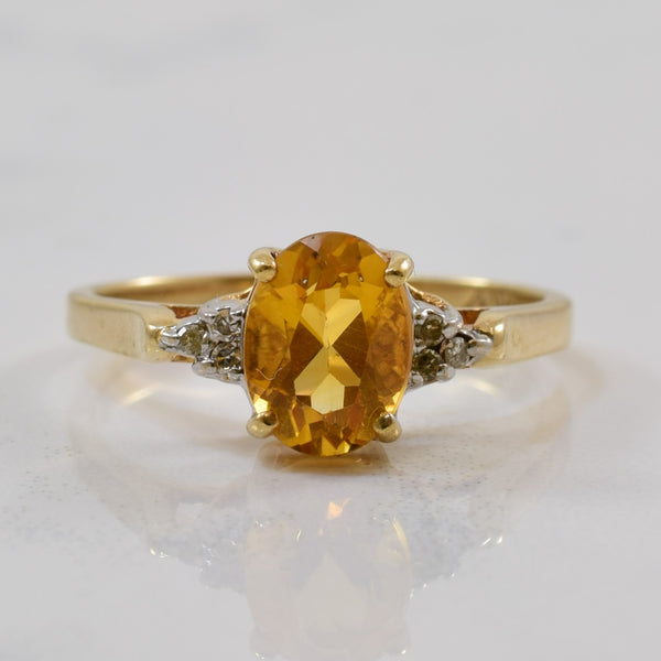 Citrine & Diamond Ring | 1.25ct, 0.03ctw | SZ 6.75 |