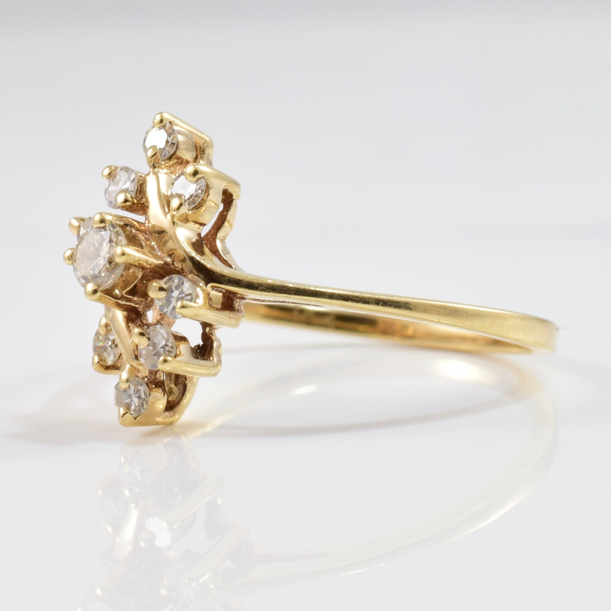 Diamond Cluster Bypass Ring | 0.24 ctw SZ 6.5 |