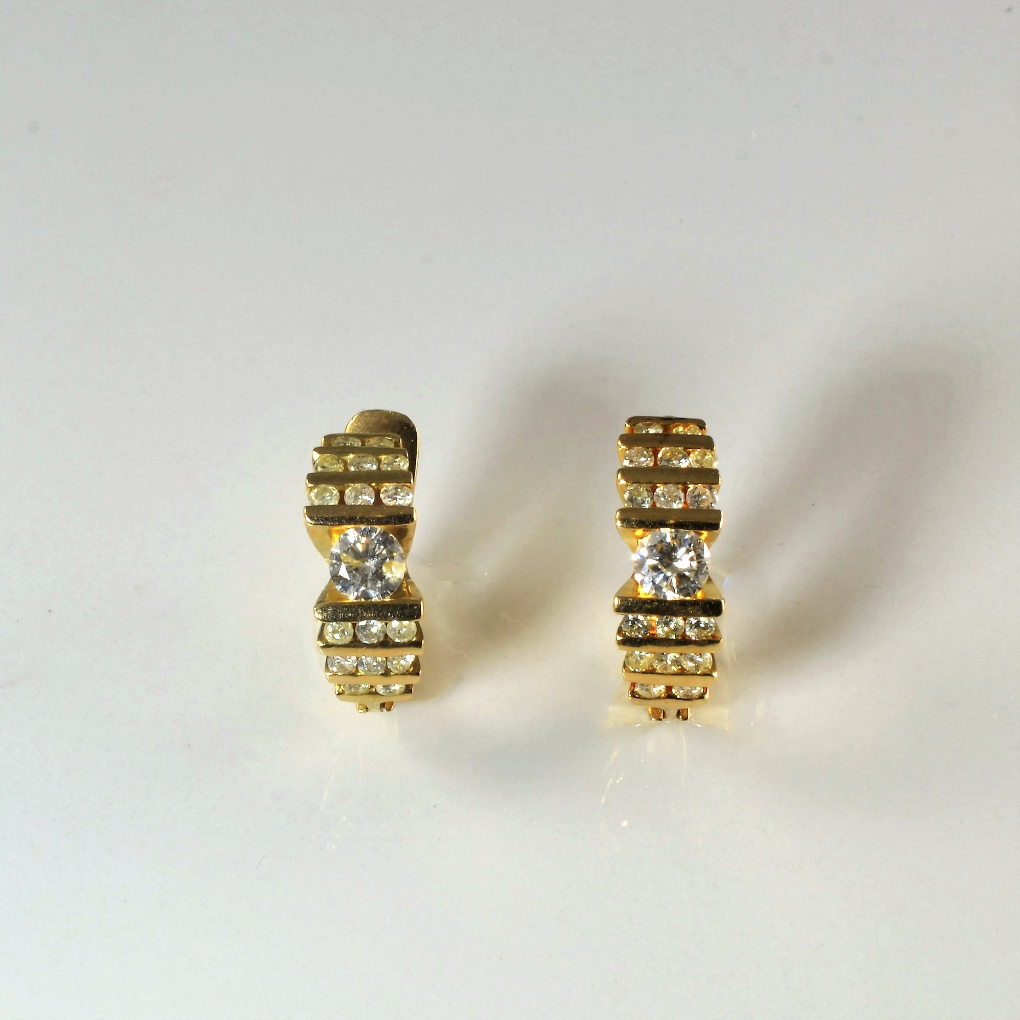 Channel Set Diamond Earrings | 0.98ctw |
